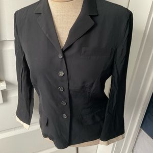 Prada black/off white panel sleeve hem- Shirt
